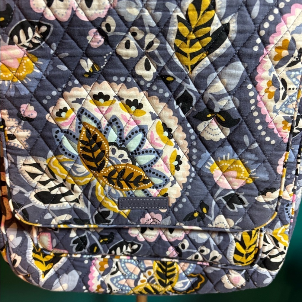 Vera Bradley Bohemian Blue and Yellow Crossbody Bag with Paisley Print - Picture 3 of 10